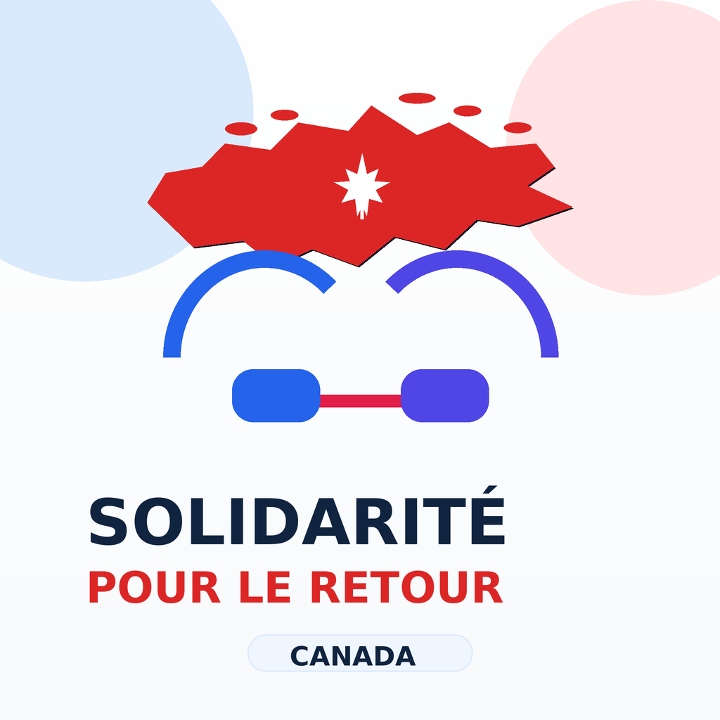 Logo Solidarité pour le retour avec symbole du Canada
